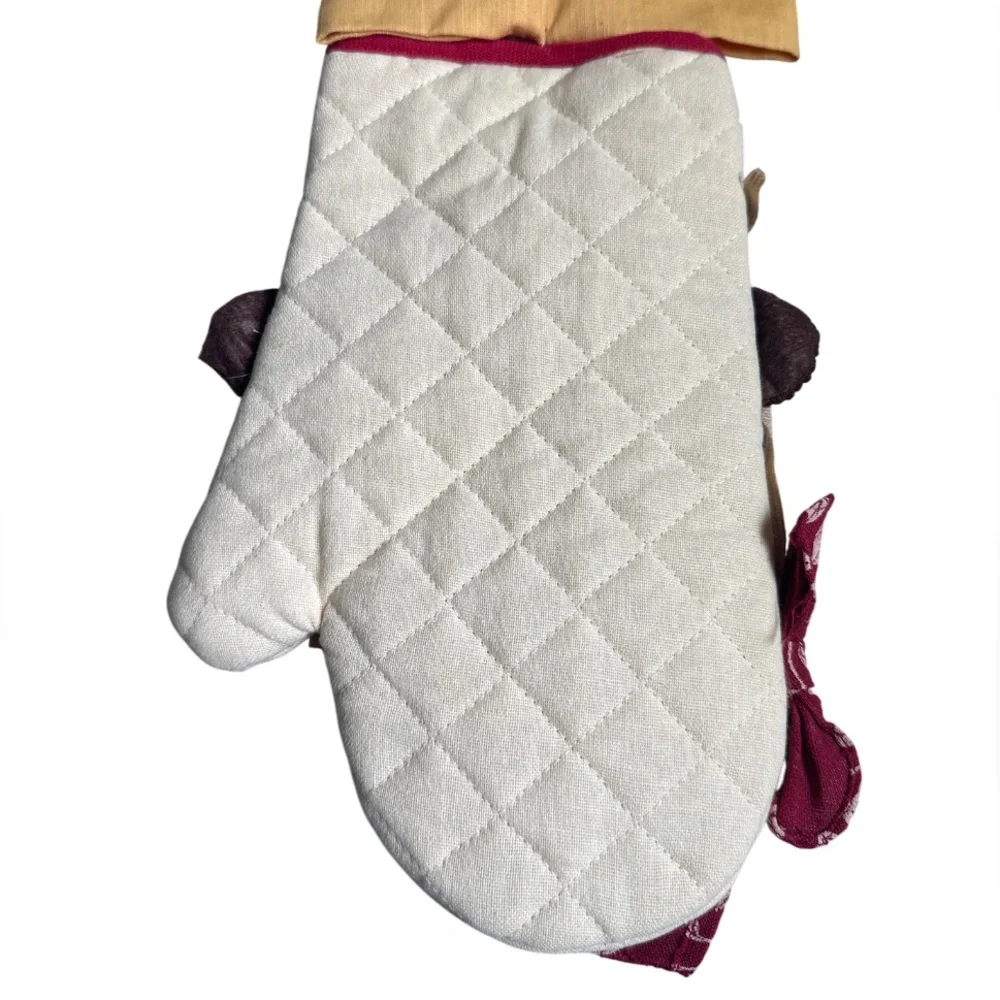 Oven Mitt & Kitchen Towel 2 piece set Decor Harvest Scarecrow Linen Cotton Blend